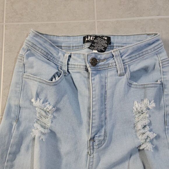 JC & JQ Womens Blue Light Wash High Rise Stretch Denim Flared Jeans Size Small - Picture 8 of 8